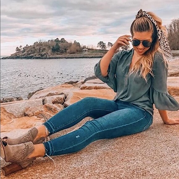 Spanx Distressed High Rise Skinny Jeans - Picture 5 of 16